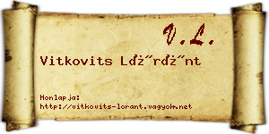 Vitkovits Lóránt névjegykártya