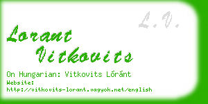 lorant vitkovits business card
